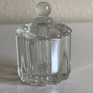 Crystal Heisey Crystolite Depression Glass Mustard Pot And Lid